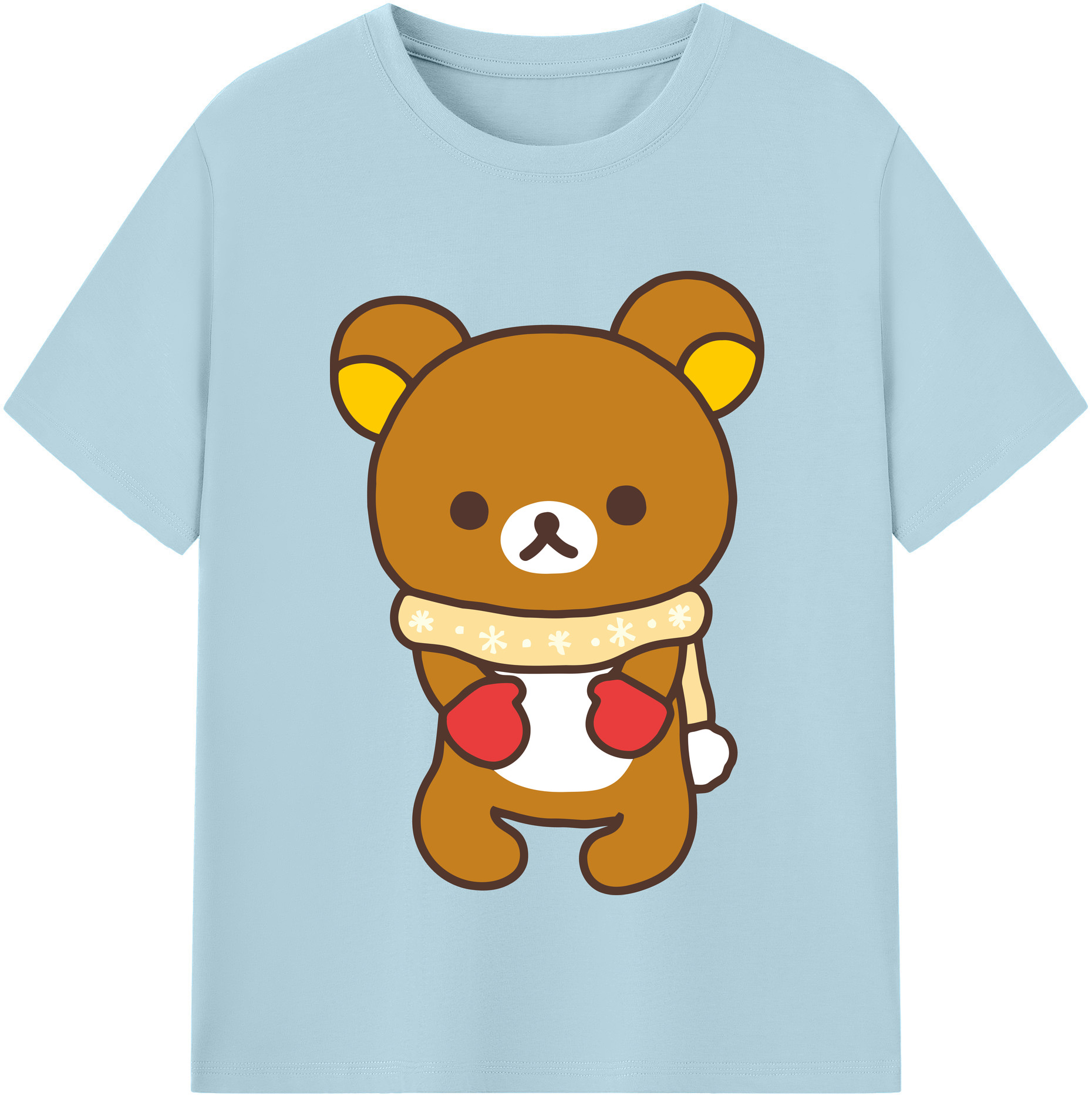 （画像用） リラックマ リラックマ キイロイトリ Rilakkuma Korilakkuma Kiiroitori 綿100％半袖Tシャツ（フロントプリント）